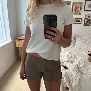 Arden B Brown Plaid Tailored Bermuda Shorts